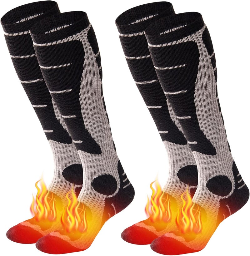 NOVAYARD Merino Wool Ski Socks Thermal Knee High Winter Snowboarding Socks for Men & Women 2 Pairs - Image 1